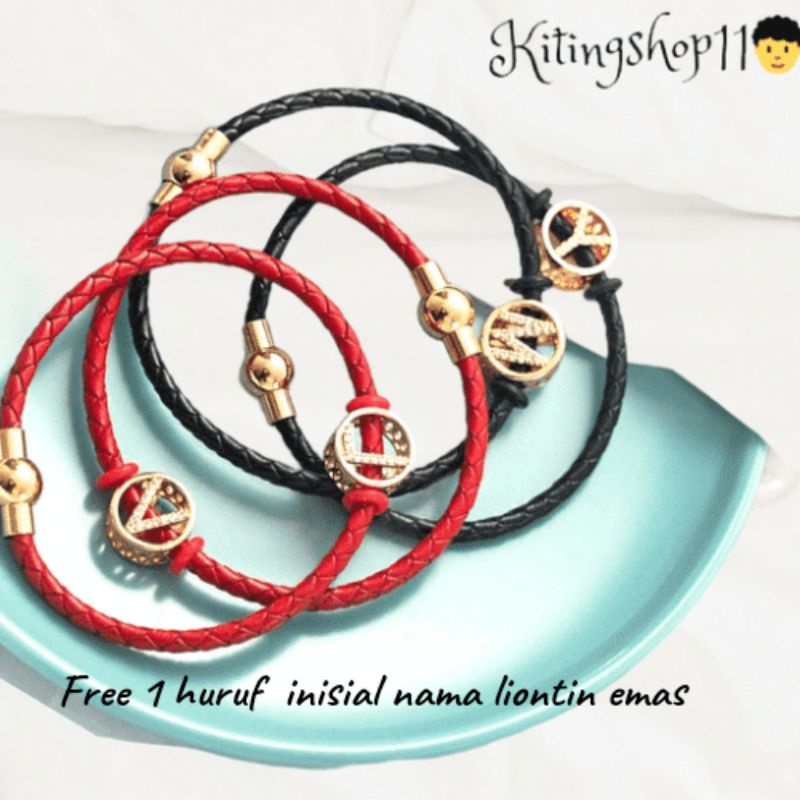 Gelang Tali Kulit Anti Air Untuk Charm Liontin Emas