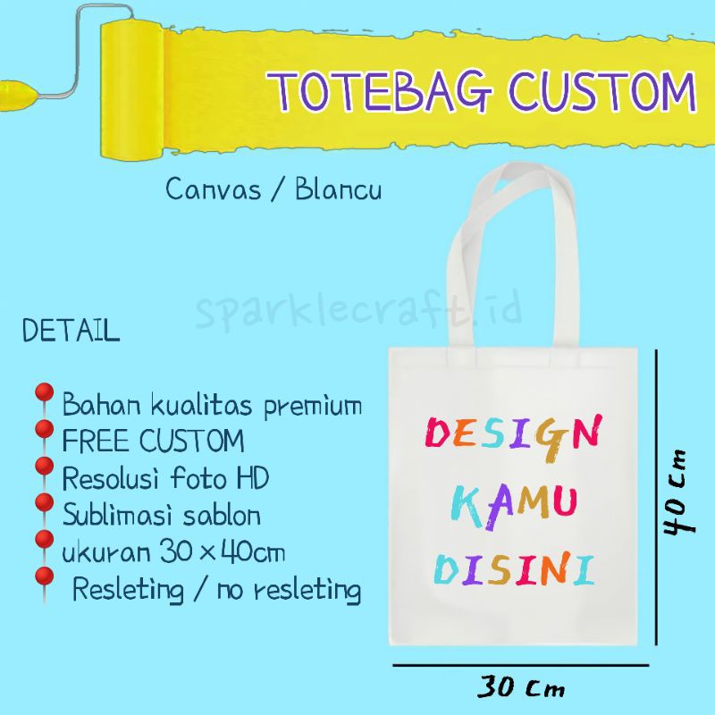 Jual TOTEBAG CANVAS CUSTOM | Shopee Indonesia