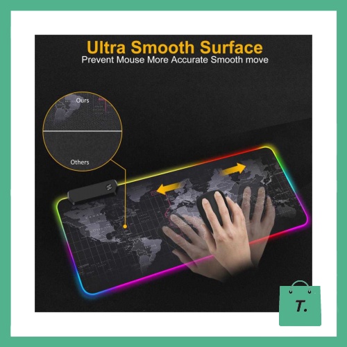 Mouse Pad Gaming XL ukuran Besar dengan RGB LED 7 Warna