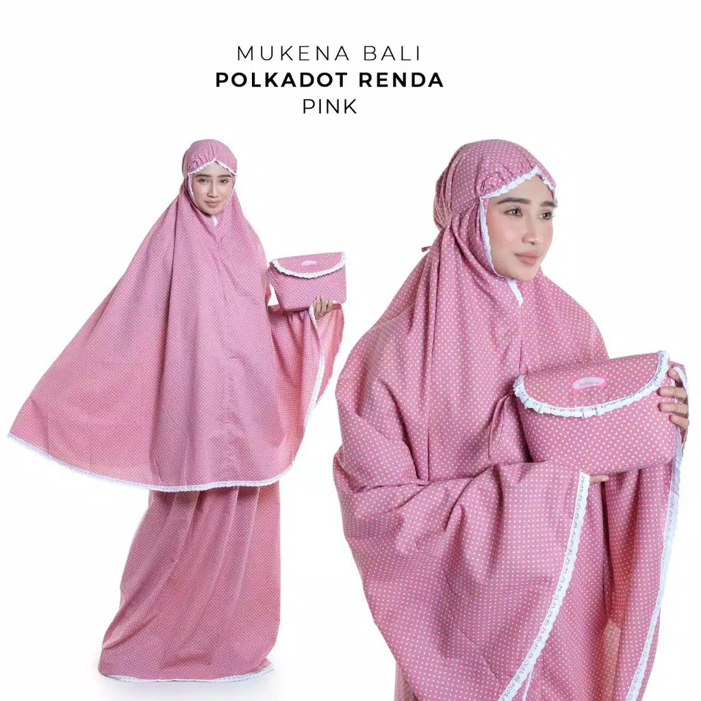 MUKENA DEWASA / MUKENA BALI / MUKENA RENDA / MUKENA DEWASA BALI POLKADOT RENDA