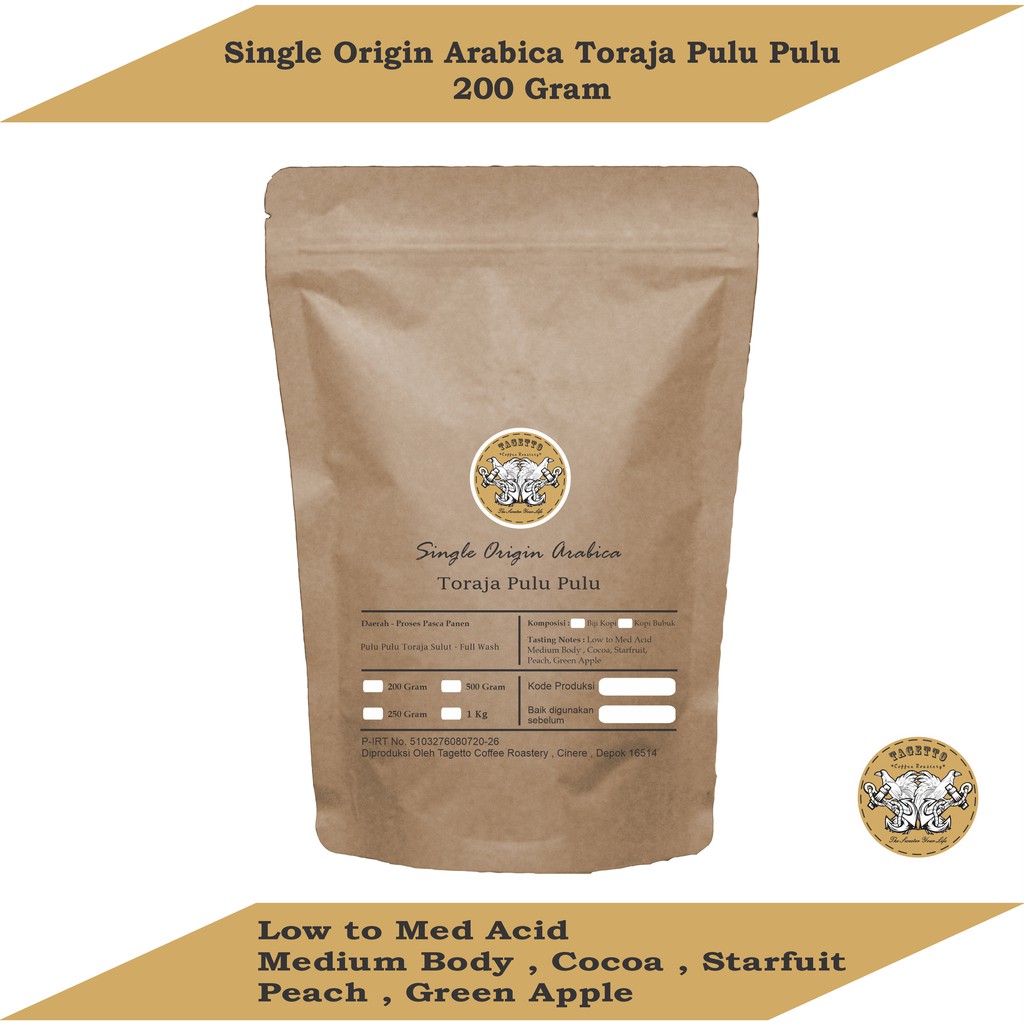 

KOPI ARABIKA TORAJA PULU PULU 200GR BIJI KOPI ATAU KOPI BUBUK