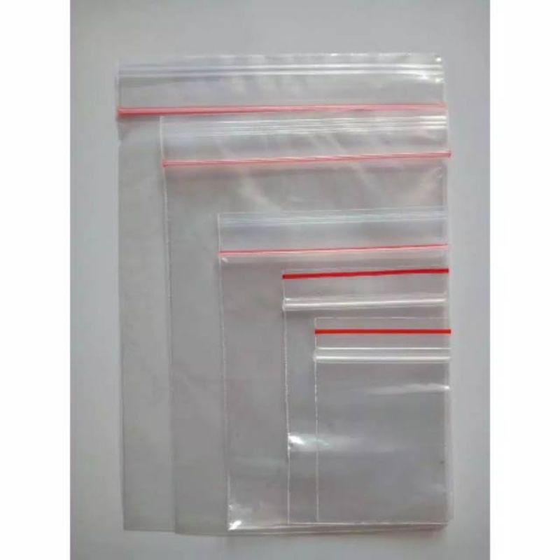 Kantong plastik cetik isi 100pcs / zipper plastic / klip kecil sedang, besar