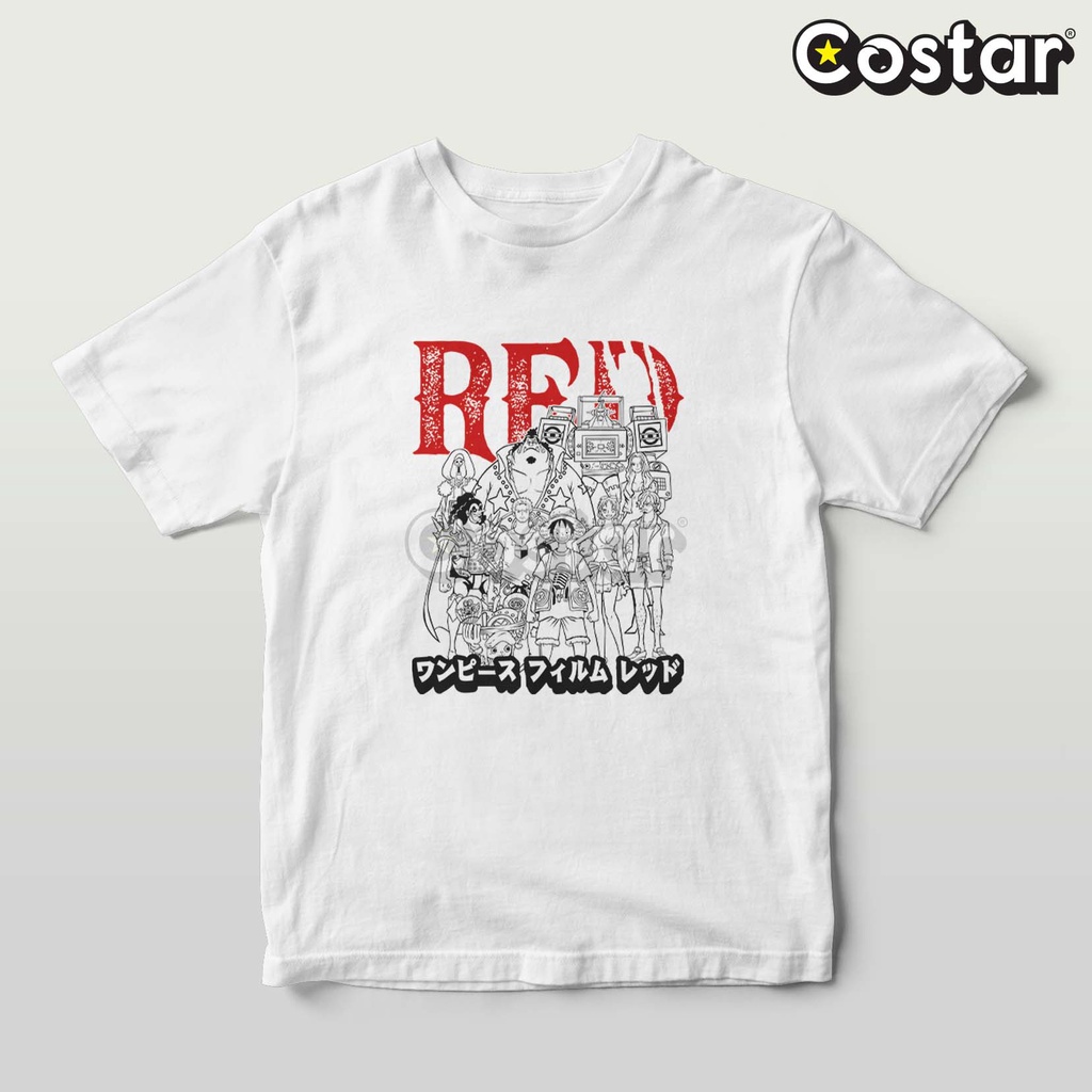 Kaos One Piece Red All Caracter