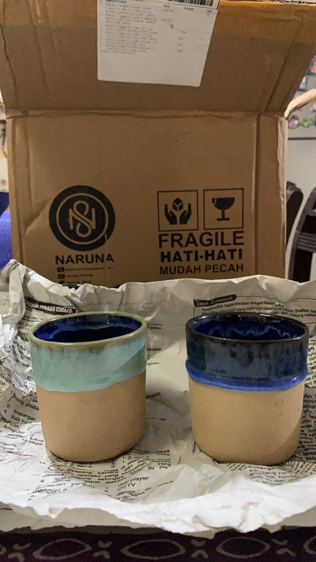 Naruna Cangkir Keramik Unhandle Sea Sand Series Include Tatakan Bisa Grafir Satuan