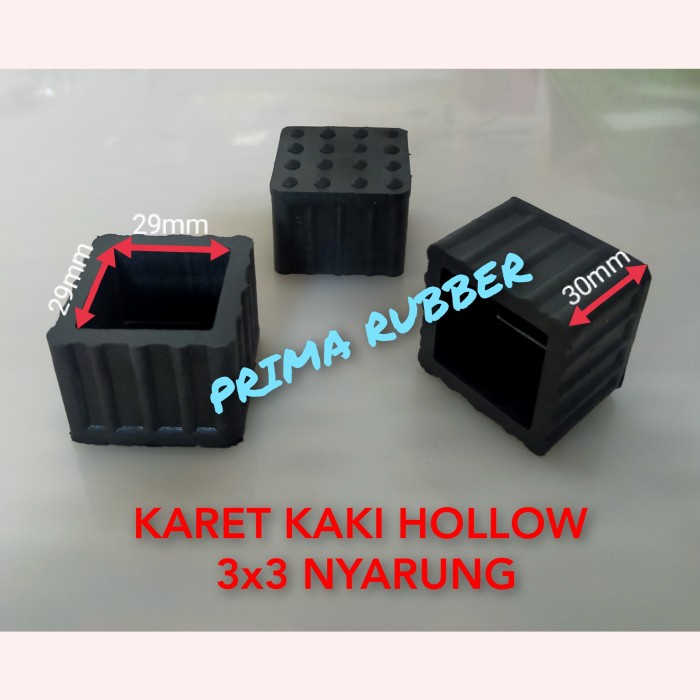 KH KARET KAKI HOLLOW 3x3 NYARUNG GARIS KAKI MEJA RAK KURSI BESI HOLLOW