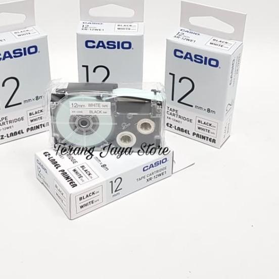 

☇ Casio EZ-Label Printer Black Ink White XR-12WE1/Label Casio 12MM (ORI) ➤