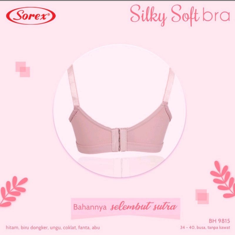 Sorex silky bra 9815 cup besar tanpa kawat, busa, (34-40)