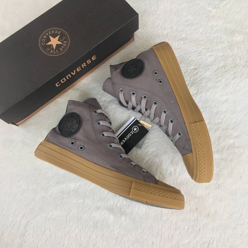 Sepatu Converse All Star High Chuck Taylor Original 100% Import Premium Warna Abu Gumb Sneakers Pria