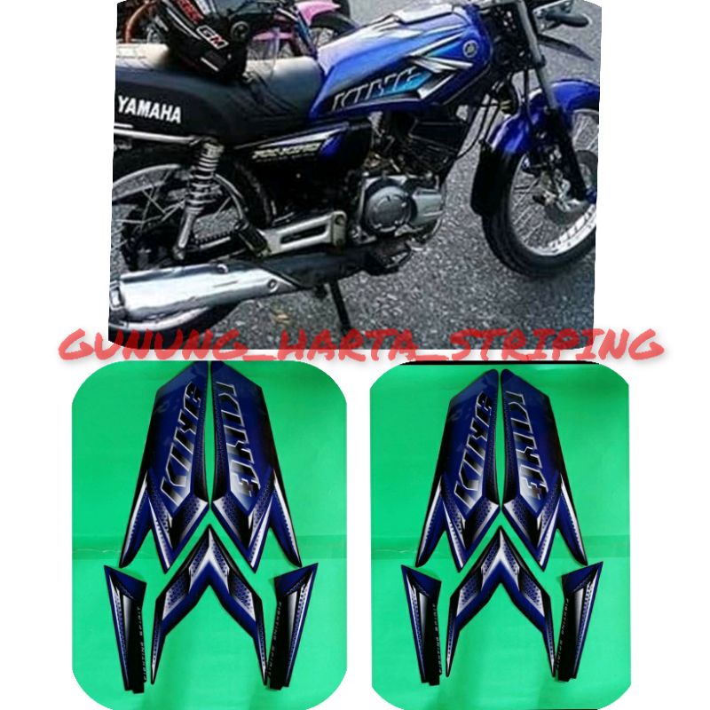 Stiker Striping motor yamaha RX-KING 2008 standar original biru