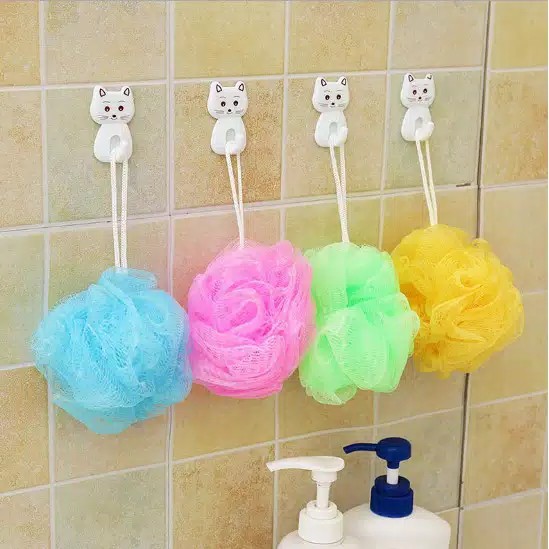 SPONS MANDI PUNGGUNG WARNA RAINBOW / BATH PUFF / SPONS MANDI JARING PEMBERSIH BADAN