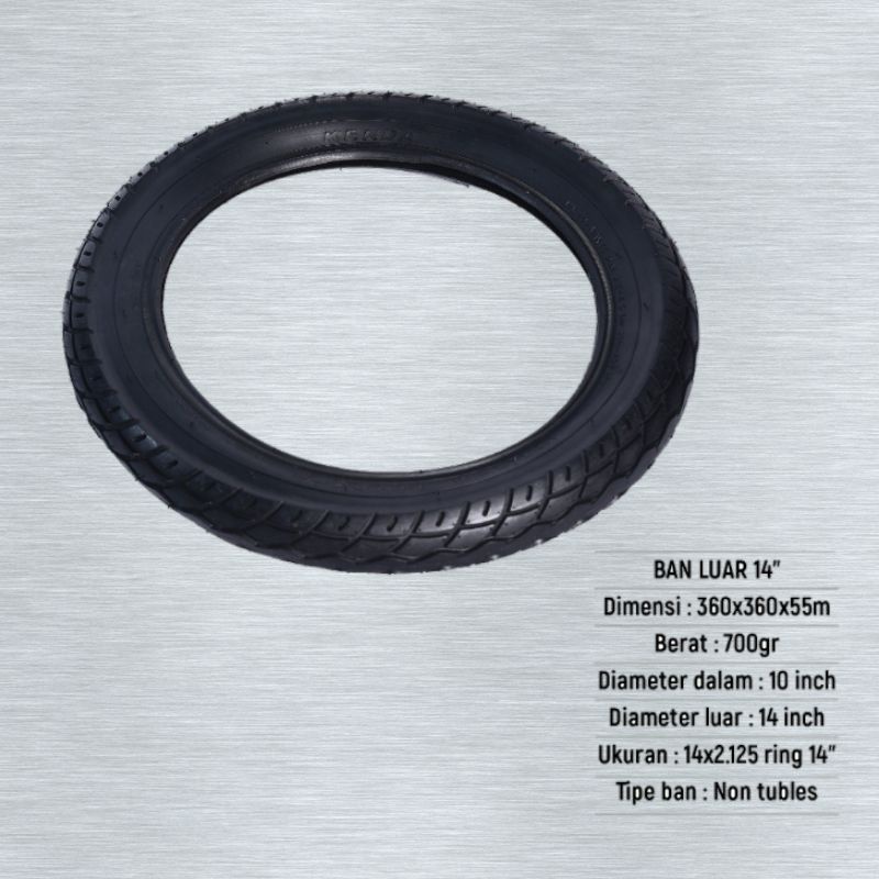 ban luar sepeda listrik 14 inch (14×2.125)