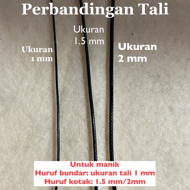 Tali Kulit Korea 1mm 1,5mm 2mm Per Meter