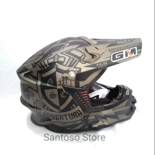 Helm GM Super Cross Adventure Star Grey Doff Black