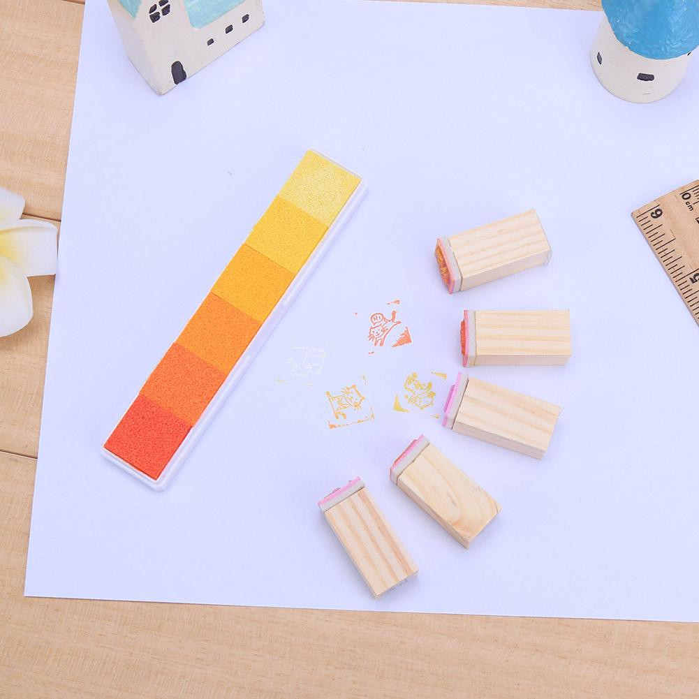 

T1 Inkpad/Bantalan Stempel Cap Jari/Craft/Scrapbook DIY Warna Gradasi Ukuran 11.7x2Cm K6