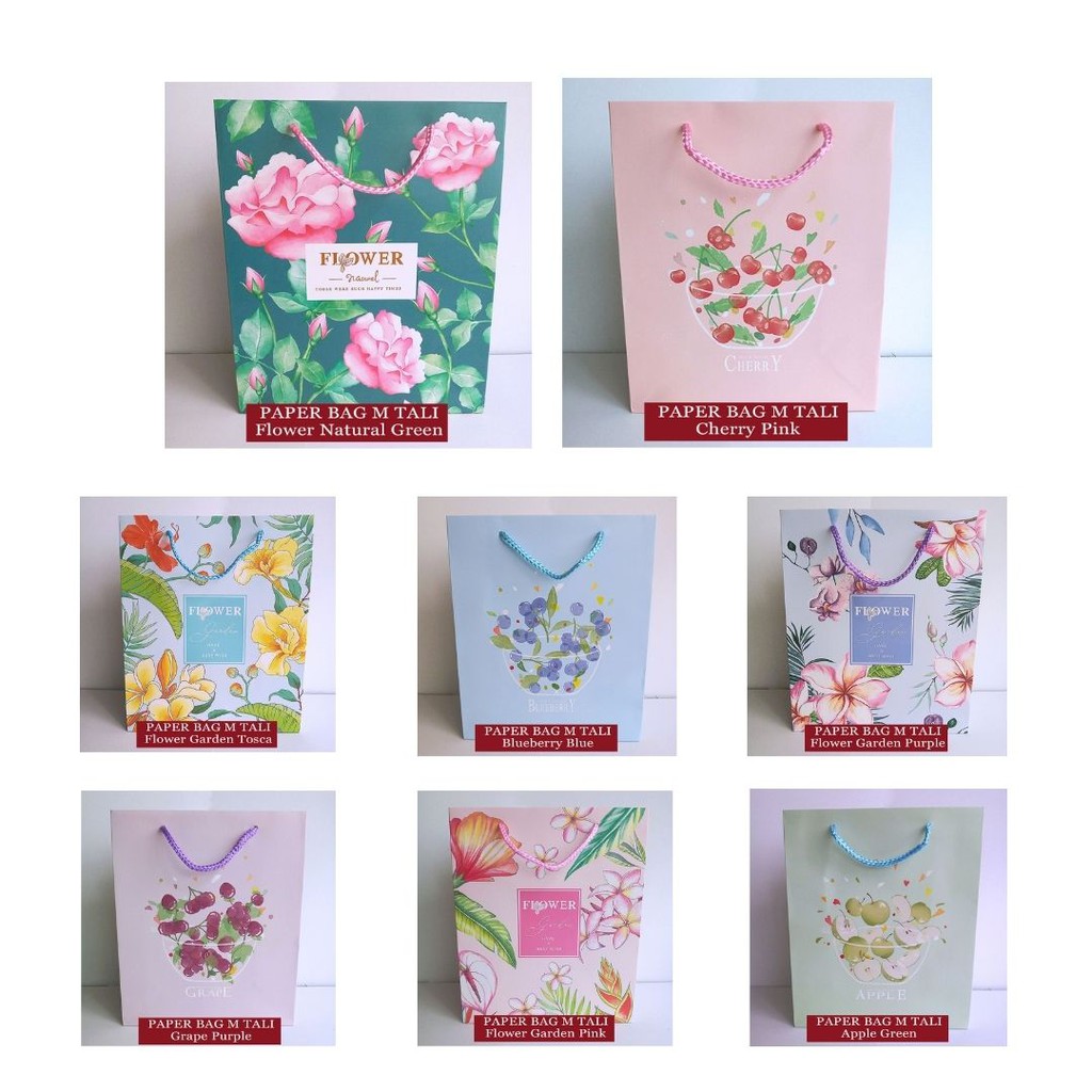 

Paper Bag Tali Motif / Tas Kertas Kado / Tas Ulang tahun - Size M Simple