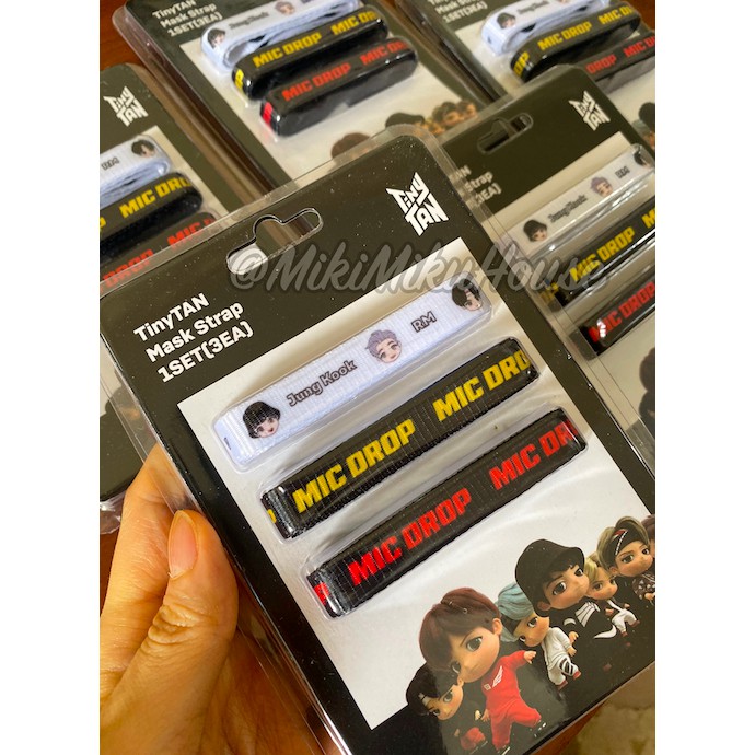 TINYTAN MASK STRAP 1 SET 3 PCS MASKER TALI OFFICIAL BTS BT21 CHAIN RANTAI KALUNG KOREA KOREAN