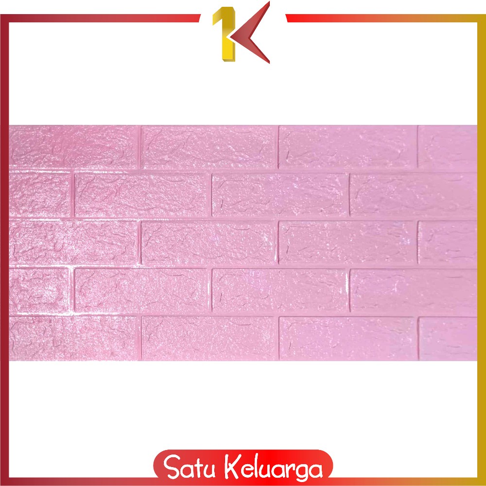 SK-C206 Wallpaper Dinding Foam 3D Kecil Motif Batu Bata / Walpaper Stiker Dinding Dekorasi Kamar-Batu Bata PINK