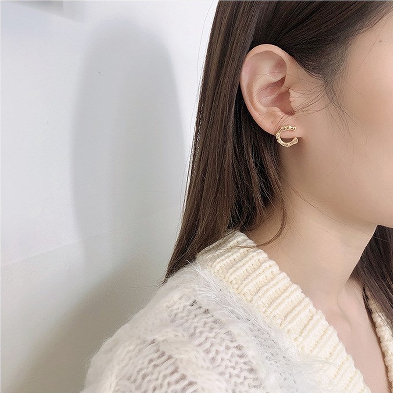 We Flower S925 Punk Gold Z M S C Capital Letter Earrings for Women Girls Fashion Initial Ear Jewelry