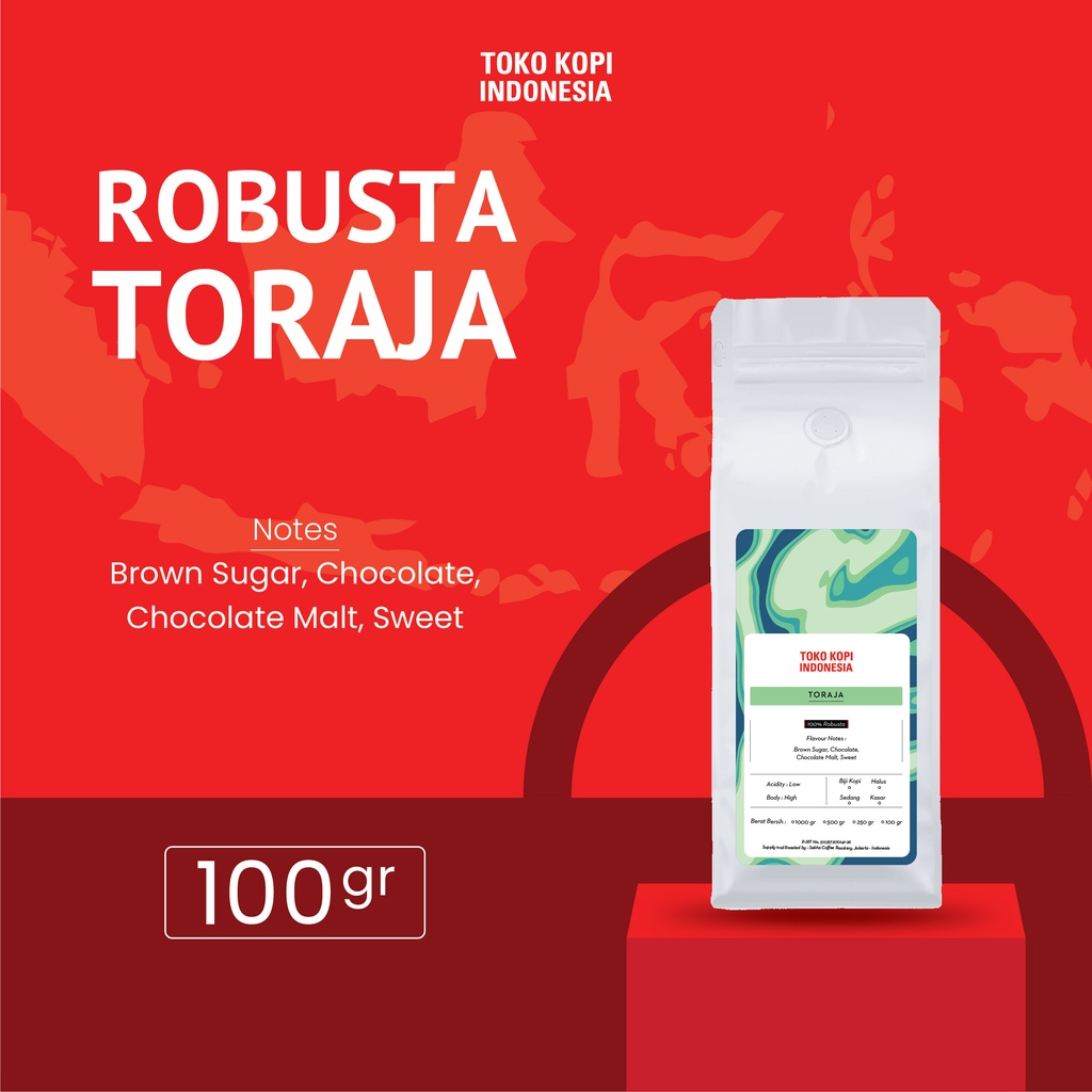 

Biji Kopi Bubuk Fine Robusta Toraja Coffee Roast Beans Espresso Bean 100 Gram Coffe Roaster Roastery