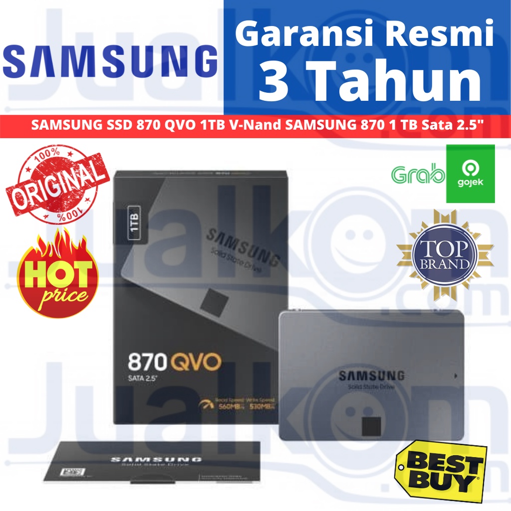 SAMSUNG SSD Solid State Disk 870 QVO 1TB 2.5 Inch SAMSUNG 870QVO 1TB Resmi