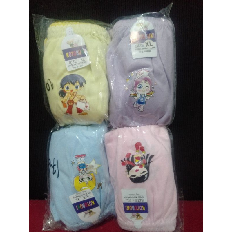 6 pcs Celana dalam anak perempuan KOTOBUKI / Star / Tyo