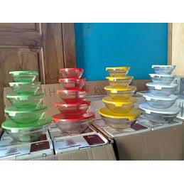 Mangkuk kaca Set 5 pcs - Mangkok Beranak 5in1 - Bowl Glass 5