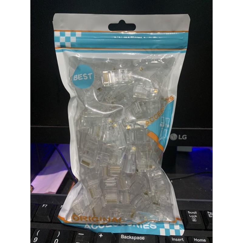 Konektor Rj45 Lan / Rj 45 isi 100 pcs untuk cat5/cat5e Best Quality Conector RJ45