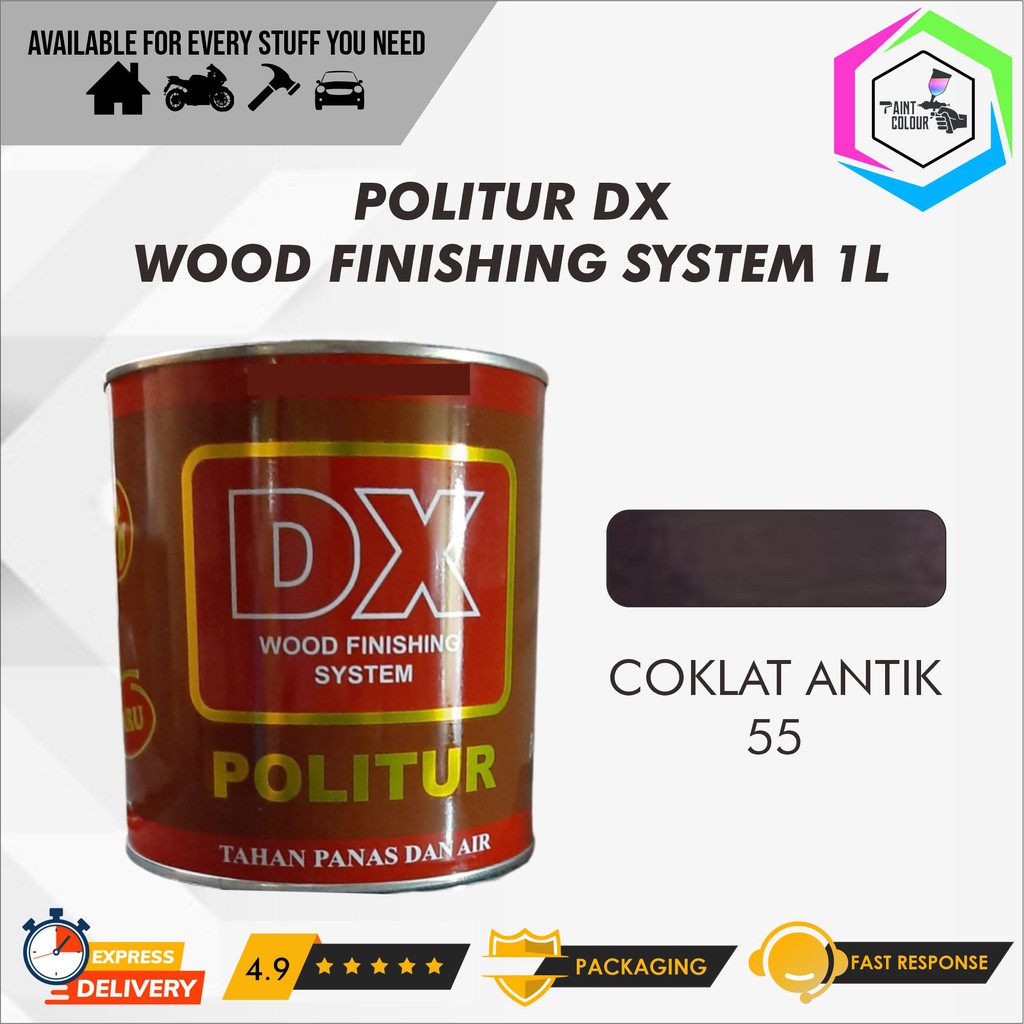 Politur DX Wood Finishing System 1L Politur Kayu - SHP Brown 55