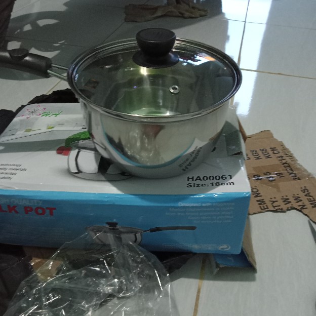 Milkpot Panci Susu 18cm Stainless Steel Panci Sop