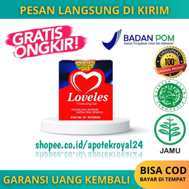 Loveles - Loveless Moisturazing Gel Asli Obat Pria Oles Herbal Alami