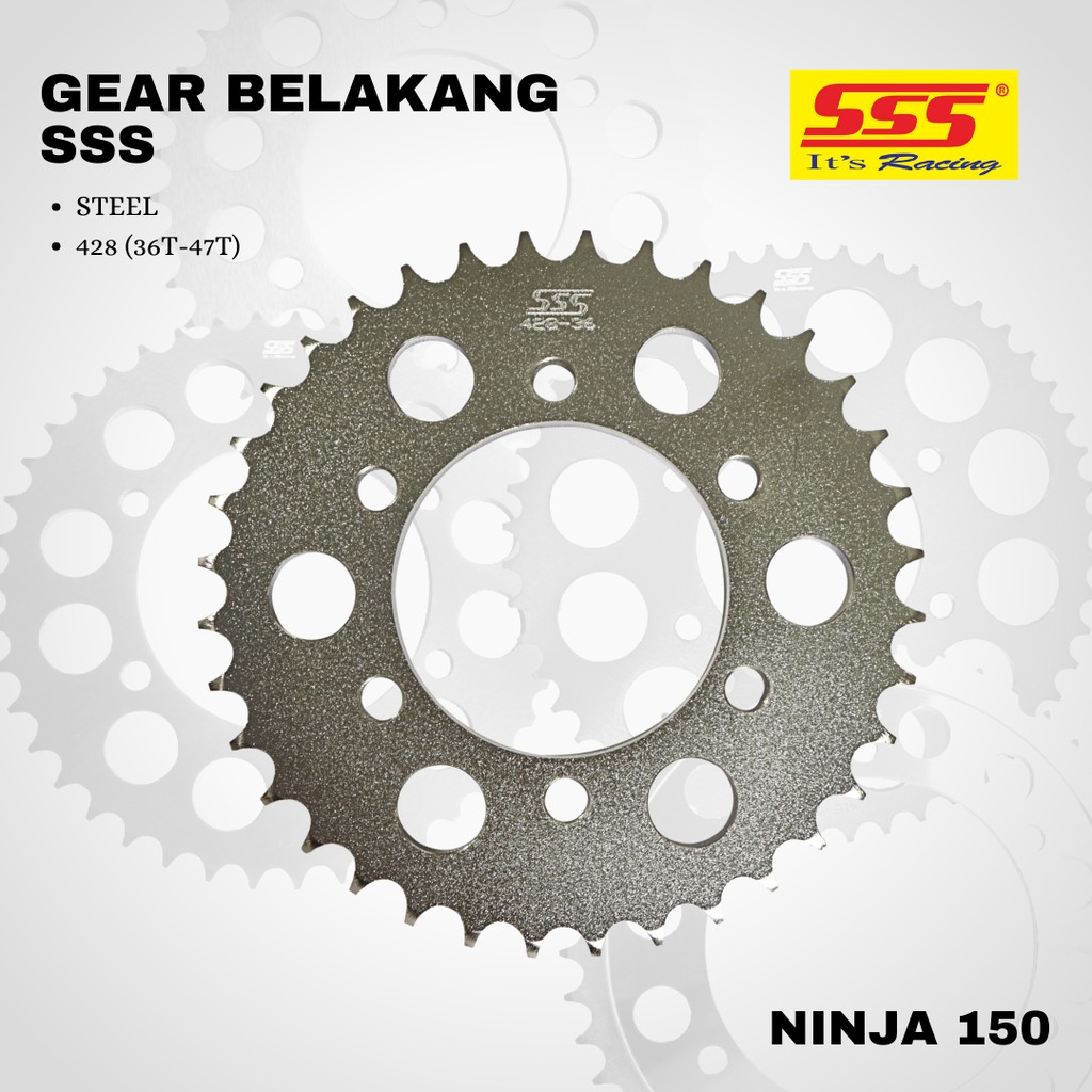 Gear gir Ninja 150 R RR sss 428 36 37 38 39 40 41 42 43 44 45 46 47 48 49 50 STEEL SILVER