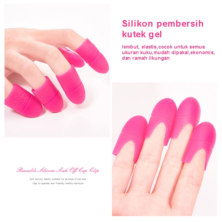 Cap Pembersih Kutek Gel UV Bahan Silikon