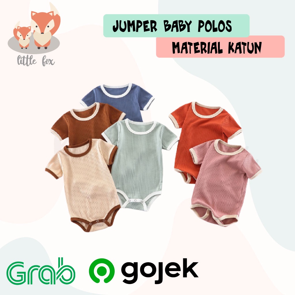BAJU BAYI ROMPER SETELAN JUMPER POLOS SEGITIGA PREMIUM BABY MATERIAL BAHAN KATUN 100%