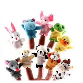 Mg 12pcs Mainan  Boneka Puppet Jari Bentuk Hewan Zodiak 