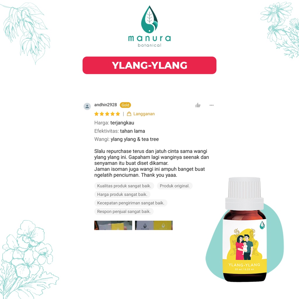 Manura Ylang-Ylang Minyak Kenanga Odorata Therapeutic Grade