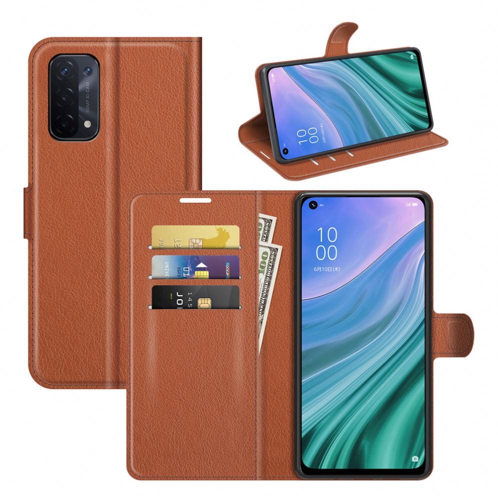 Chuubut Oppo A74 5G Case Flip Cover Leather Case Sarung Buku Dompet Oppo A74 5G
