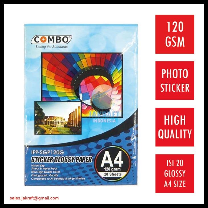 

Kertas Stiker Foto A4 120 Gram Sticker Glossy Photo Paper Mirip Joyko Kode 1205