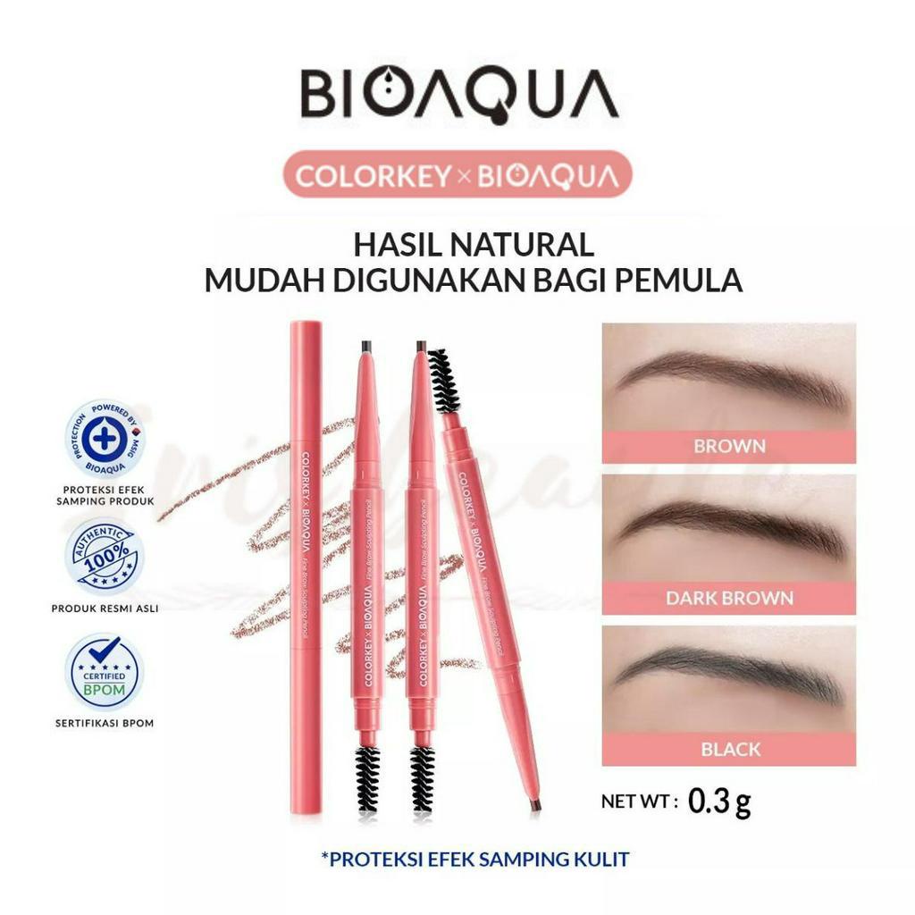 BIOAQUA x COLORKEY Fine Brow Sclupting Eyebrow Pencil / Pensil Alis Waterproof