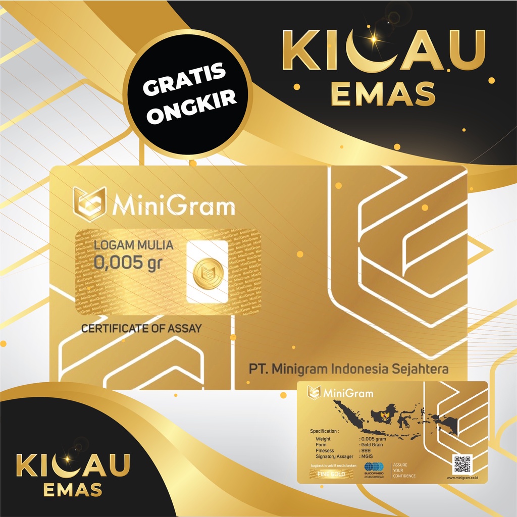 Minigram 0.005 Gram Emas Batangan Bersertifikasi Murni 24 Karat