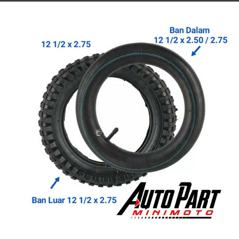 Ban Luar + Dalam Mini Trail 12.5 x 2.75 ( Ring 8 ) ukuran 12 1/2 x 2.75