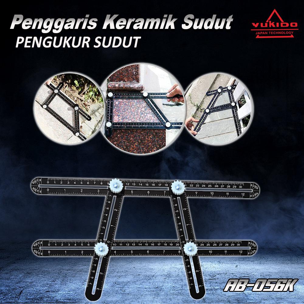 Yukido Penggaris keramik lipat 6 sudut siku anti karat multifungisi alumunium alloy best quality