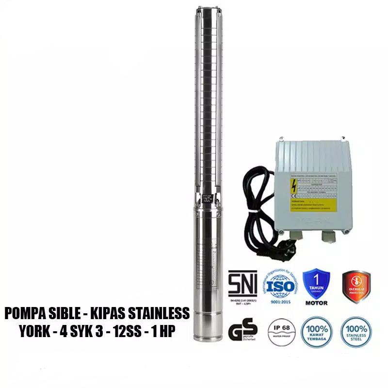 Submersible York 1 HP casing 4 inchi 4SYK3-12SS