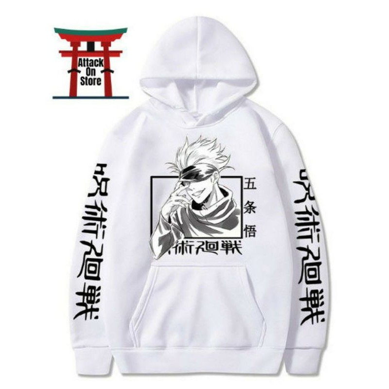 Hoodie Keren Sweater Anime Gojo Satoru Jaket Anime Jujutsu Kaisen Keren