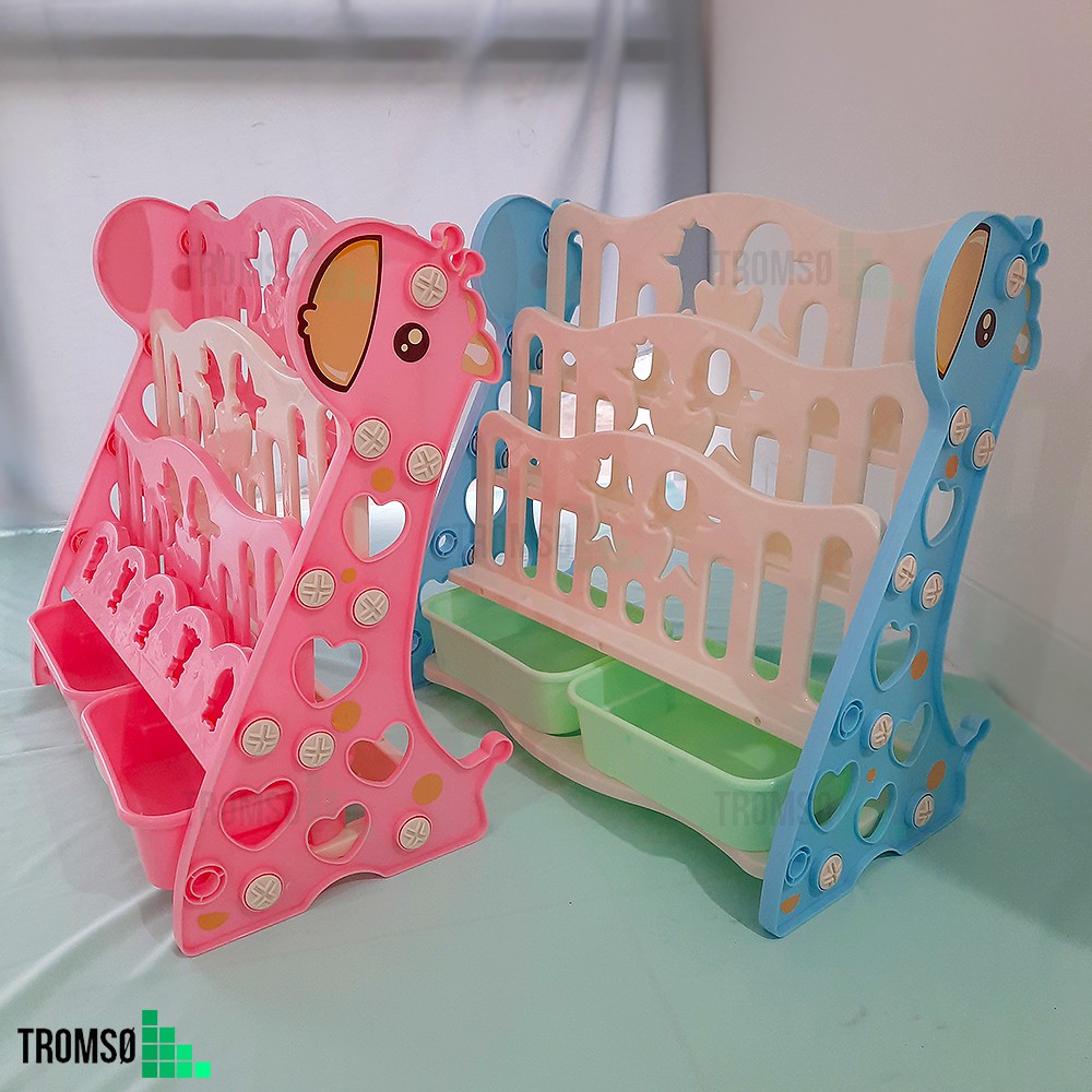 NEW Tromso Rak Buku Anak Plastik Tebal Dual Model (4 susun / 3 susun + 2 laci) in 1 READY STOCK -