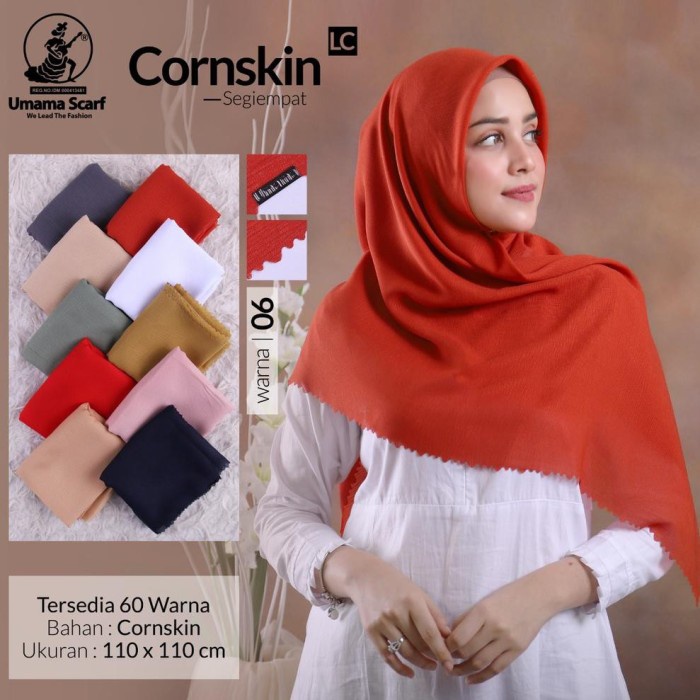 HIJAB- Hijab segi empat Umama cornskin lasercut jilbab instan scarf polos
