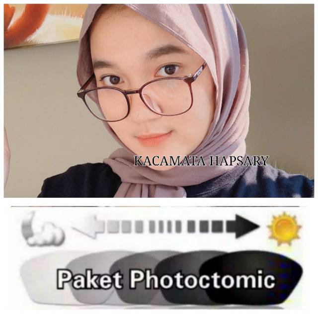 Frame Kacamata Terbaru Kacamata Anti UV Free Lensa Photocromic Minus dan Plus