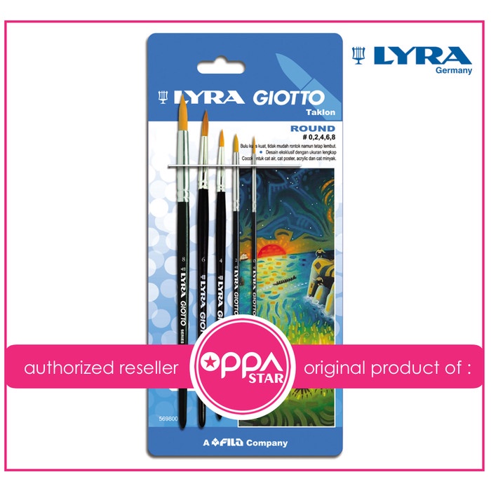

Lyra Brush Art Round Set 5 Pcs Kuas Original