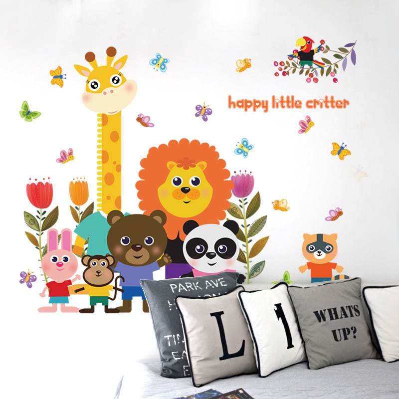 Reliza Wall Sticker Happy Little Critter Animal Anak Hewan Stiker Dinding LDR