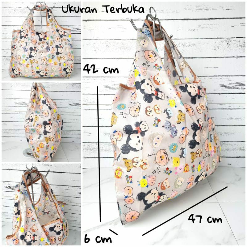 Tas Belanja Lipat Impor/Bahan Nilon Tebal/GoGreen