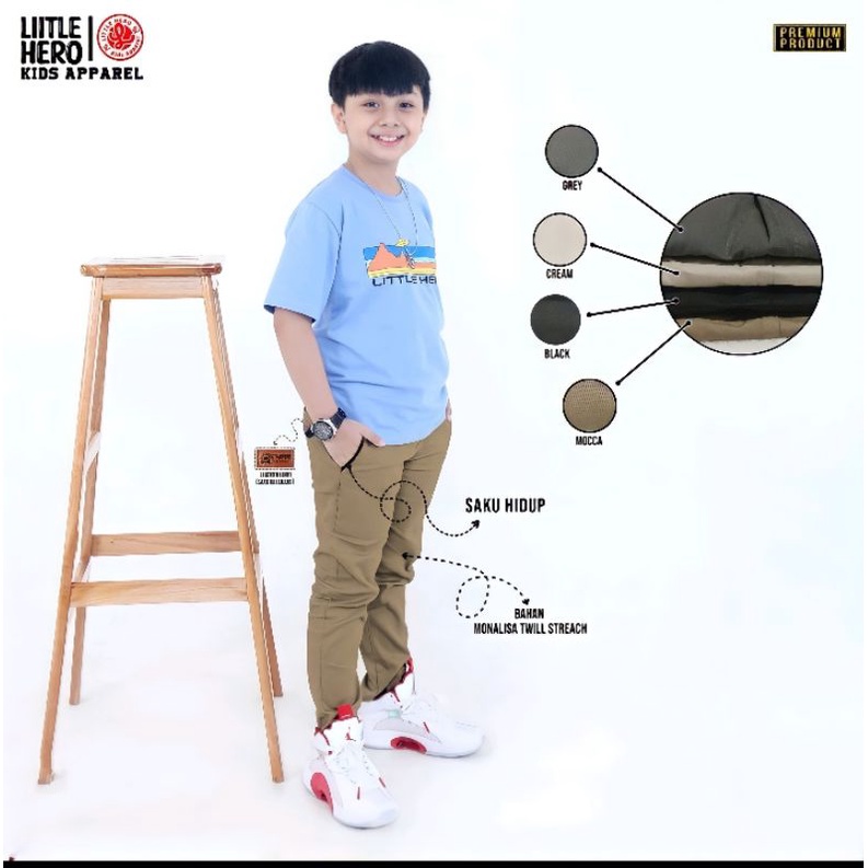 Celana Chino Chinos Panjang Anak Laki Laki Cowok Kids Junior Jumbo Tanggung Remaja Little Hero Usia 1 2 3 4 5 6 7 8 9 10 11 12 13 Tahun